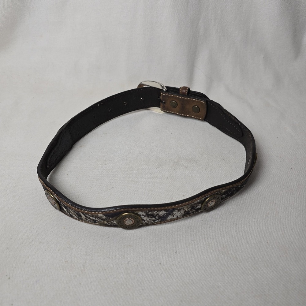Kids Nocona Belt 24" Genuine Leather‎ Camo 12 Guage Shell Concho N44182222